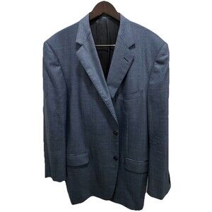 $3,500+ Ermenegildo Zegna 15 Milmil 15 Blazer Blue Micro-Weave US 48R EU 58R